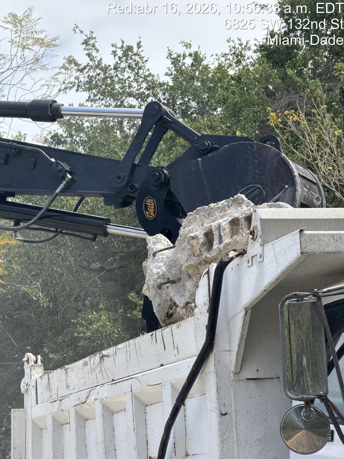 Heavy machinery at a demolition site